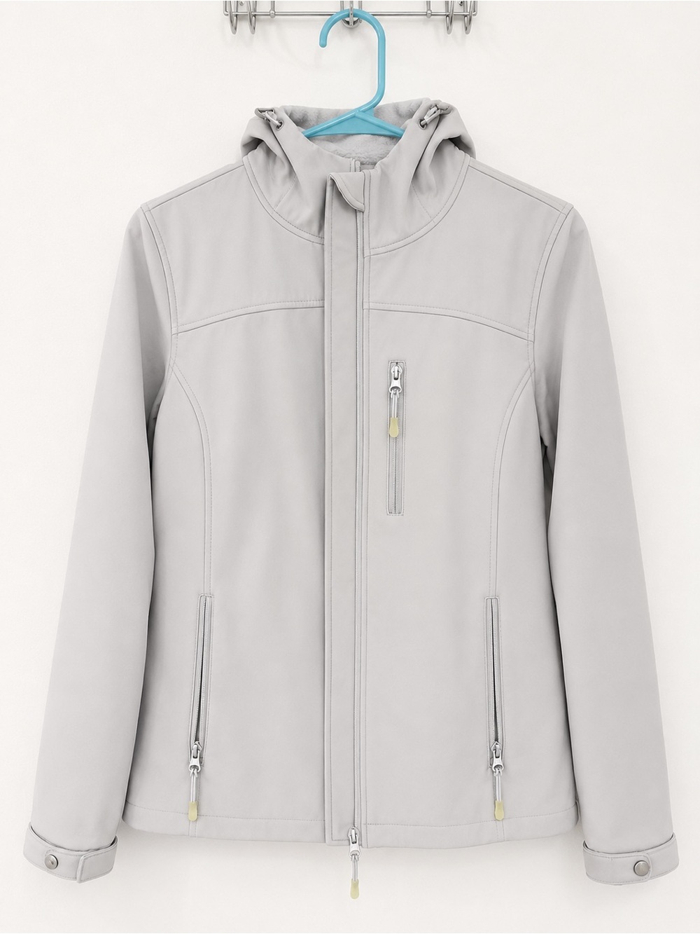 Women's Light Blue Hooded Softshell Jacket